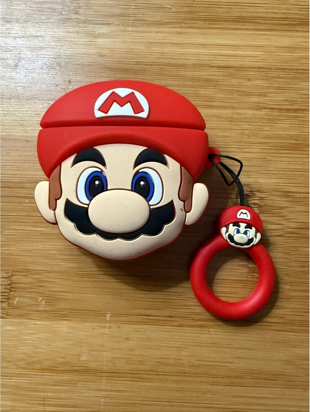 Mario Face Silicone Keychain Airpods gen 1 -2 case or bag charm